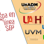 Collage de logos de diversas universidades en México, mostrando la amplia oferta de educación superior en el país. Incluye instituciones públicas y privadas, para estudiantes mexicanos e internacionales.